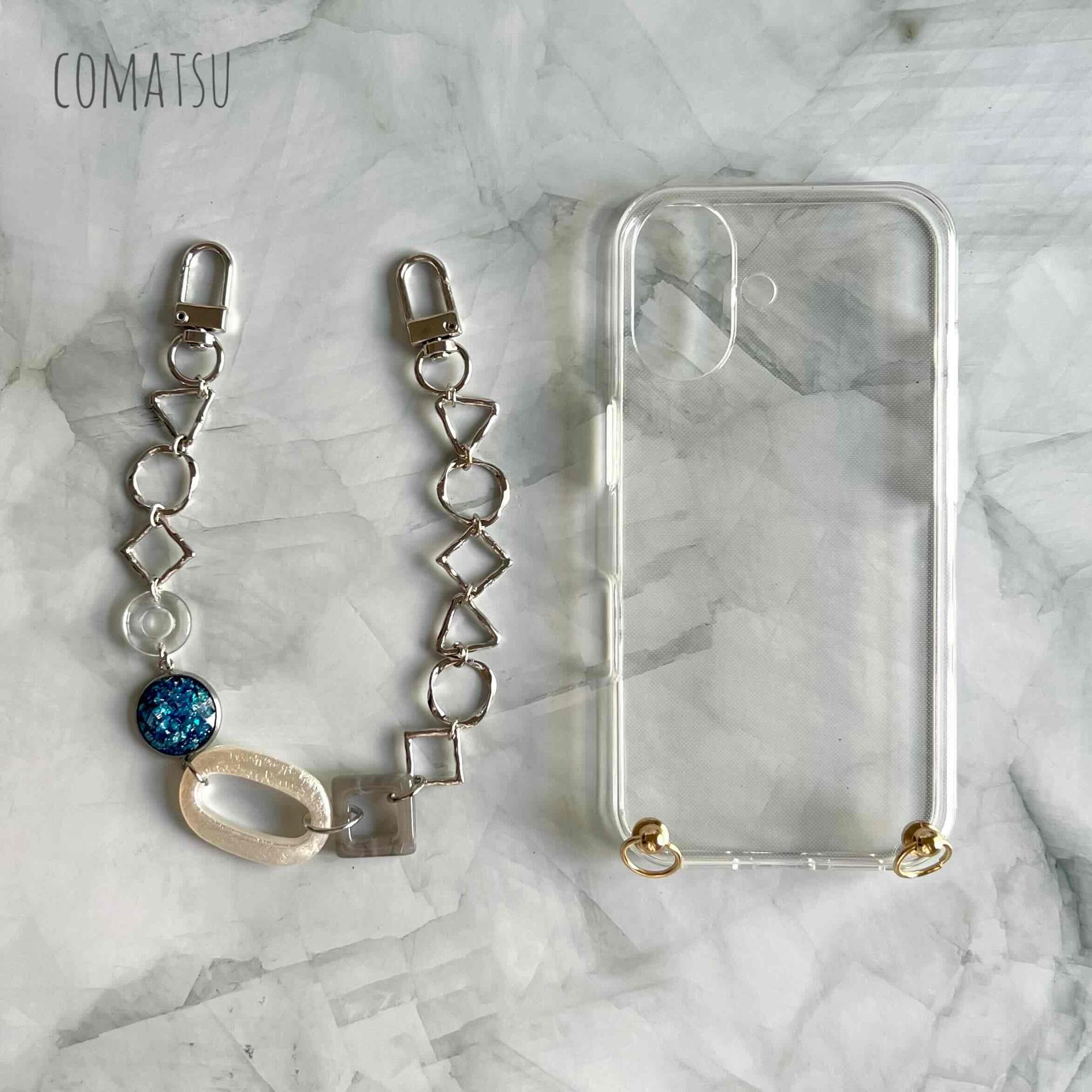 MODEsilver△〇☐ ハンドストラップ スマホケース 落下防止 スマホストラップ付きスマホカバー | 5枚目